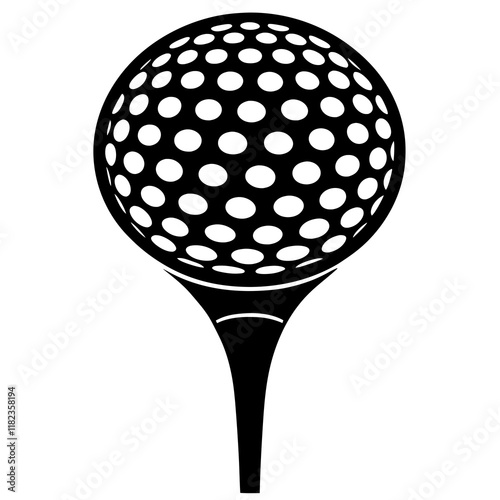 Golf tee silhouette vector illustration 