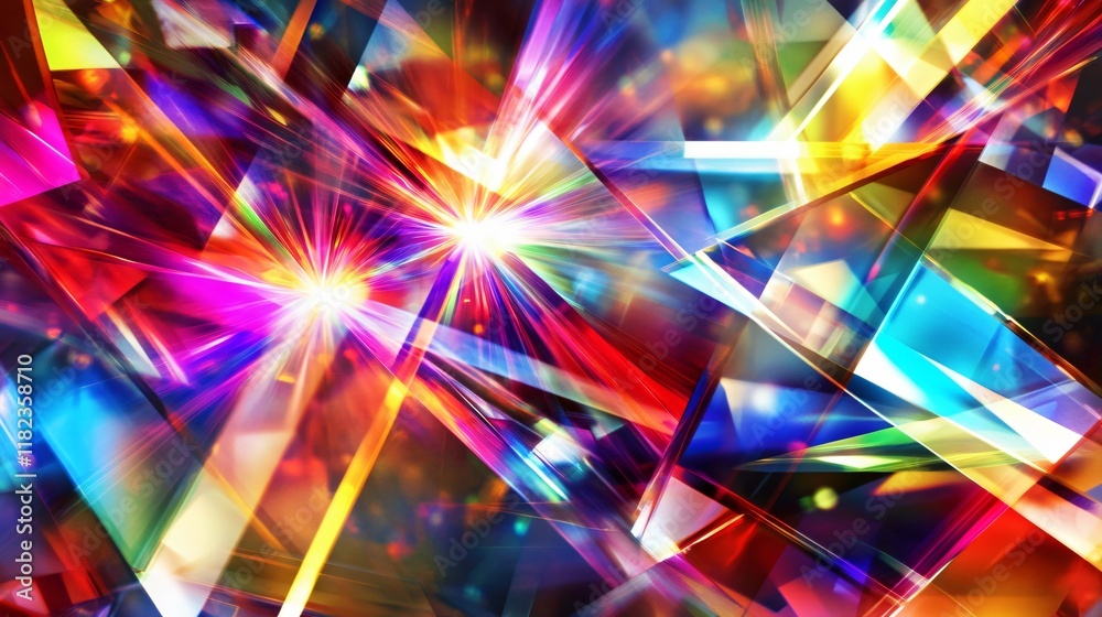 Vibrant Prismatic Crystal Light Burst Abstract Background Vibrant Prismatic Crystal Light Burst Abstract Background