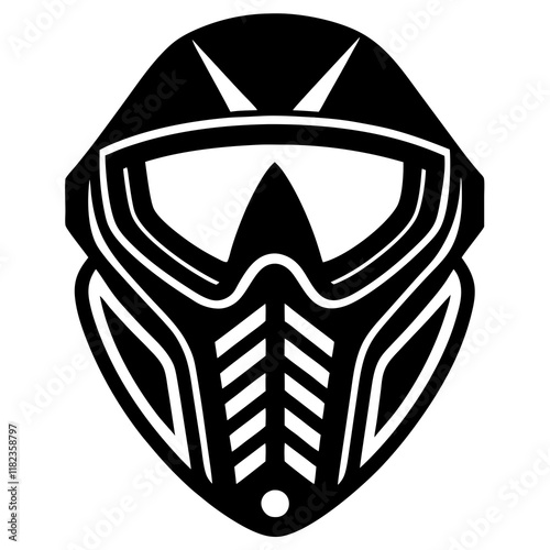 Paintball mask silhouette vector illustration