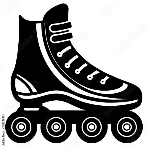  Rollerblades silhouette vector illustration