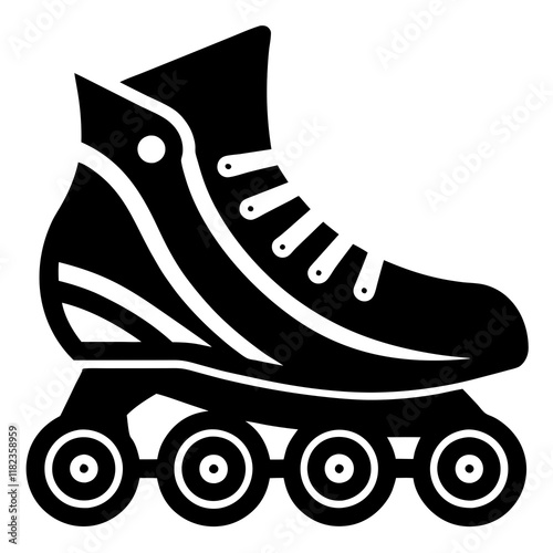  Rollerblades silhouette vector illustration