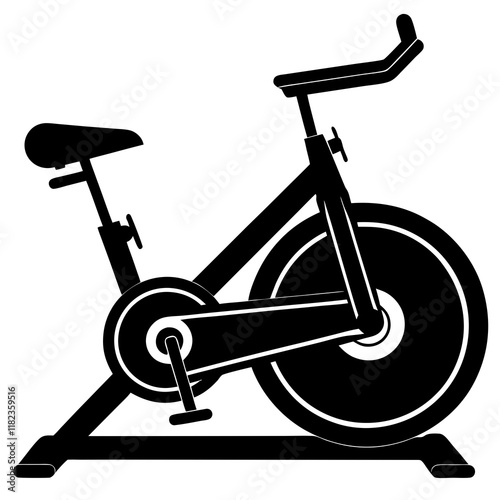 Spinning bike silhouette vector illustration