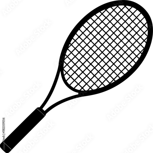 Squash racquet silhouette vector illustration 