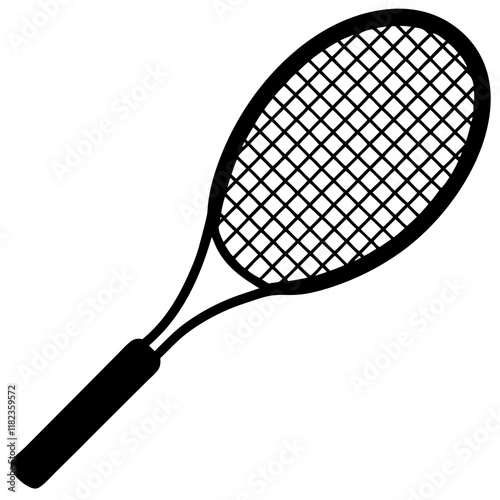 Squash racquet silhouette vector illustration 