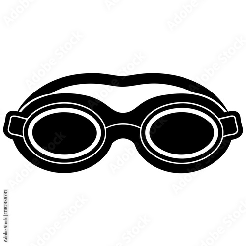 Swimming goggle silhouette vector illustration