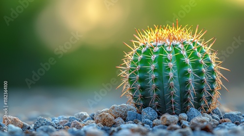 Photo - Desert Cactus with Sharp Spines in Golden Hour Sunlight photo