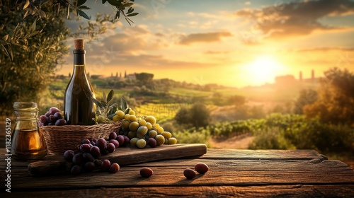 Tuscan Sunset: Wine, Grapes, and Olive Oil at Golden Hour