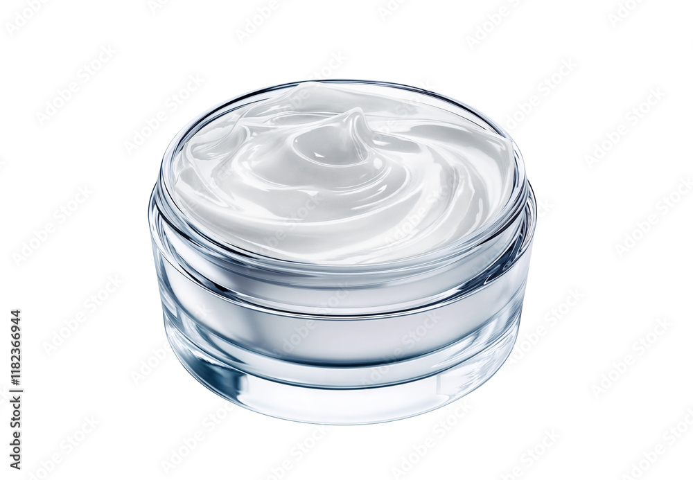 Obraz premium A Modern beauty product beauty cream for skin care a white cosmetics cream in jar isolated over white background