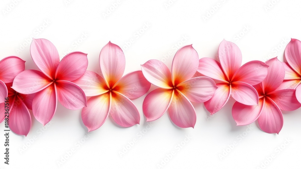 Obraz premium Plumeria flowers are isolated on a white background.