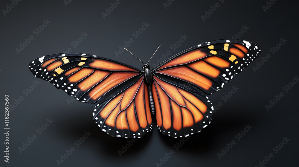 Fototapeta premium Digital rendering of a monarch butterfly