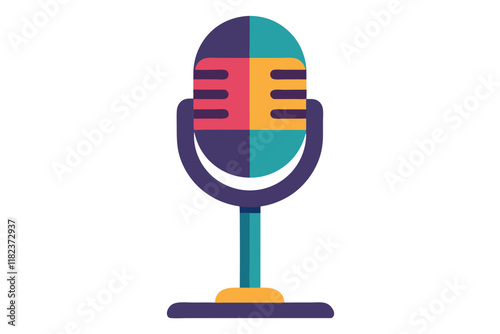 Microphone Illustration - Multimedia and Mic Concept Art for Audio and Sound