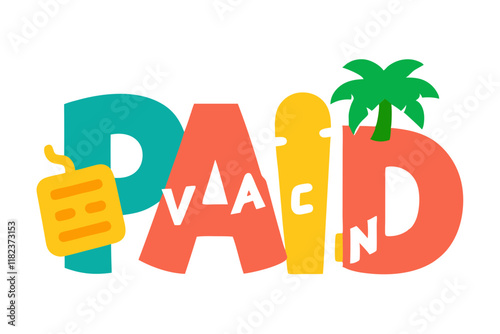 Paid Vacation Illustration - Finance and Travel Concept Artwork