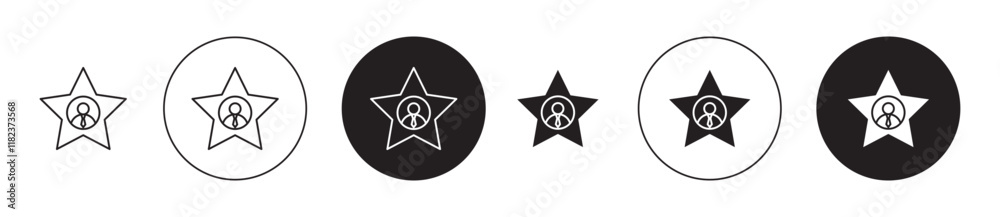 Best employee icons set in black filled and outlined style Best employee icons set in black filled and outlined style