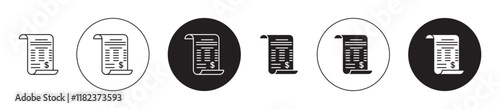 Billing icons collection in black and blue colors