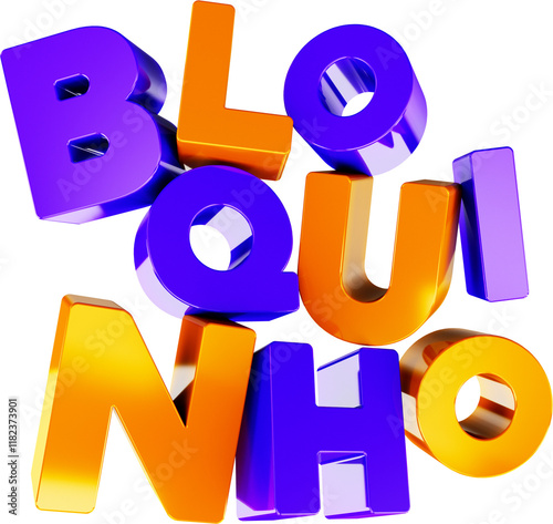 selo 3d promocional bloco de carnaval folia do brasil