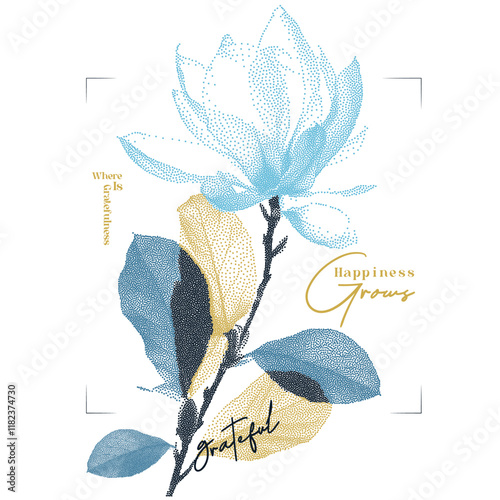 Beautiful Doted flower with slogan text design. girls fashion graphics, kids t shirt prints. flower abstract, Graphic design print t-shirt fashion, vector, card, poster.