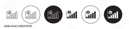 Death rate growth icons set in black filled and outlined style