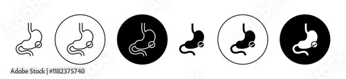 Good digestion icons set in black filled and outlined style