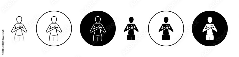 Heart attack icons set in black filled and outlined style Heart attack icons set in black filled and outlined style