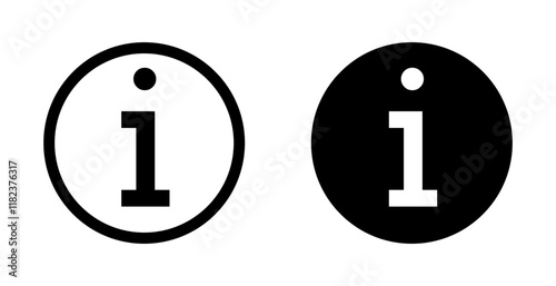 Information icons collection in black and blue colors
