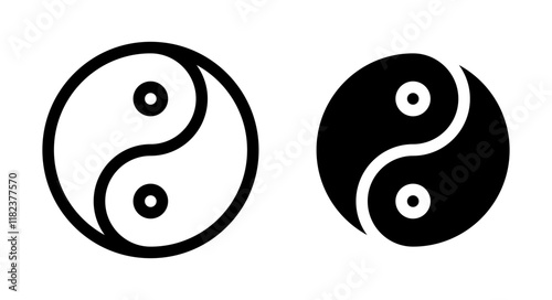Overall wellness icons set in black filled and outlined style