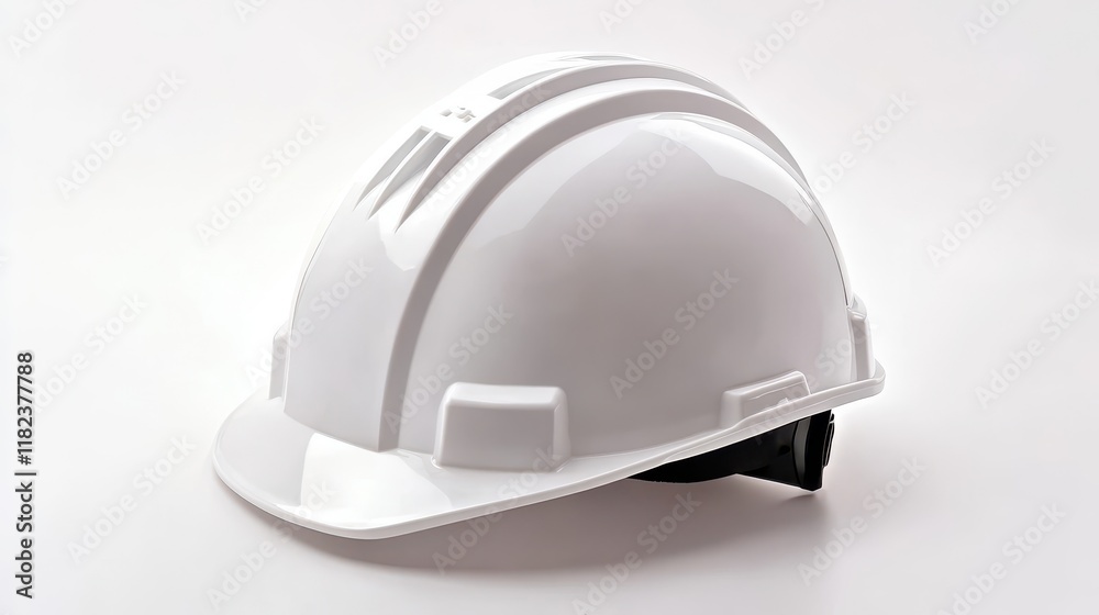 Fototapeta premium White Hard Hat for Construction and Safety Use