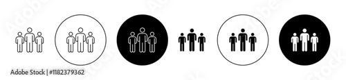 Team icons collection in black and blue colors