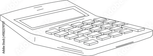 the illustration of simple calculator tools in office.