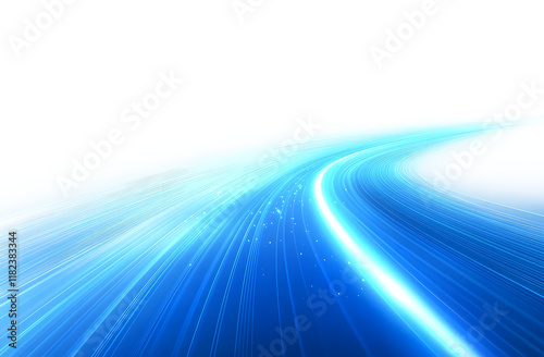 Png futuristic technological style. Png abstract background with speed lines. Neon color rays vector abstract background. The light lines of the road a blue light background creating of movement
