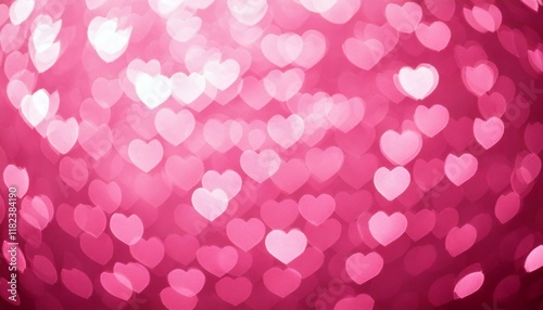 Obraz na płótnie pink background with hearts and bokeh w salonie