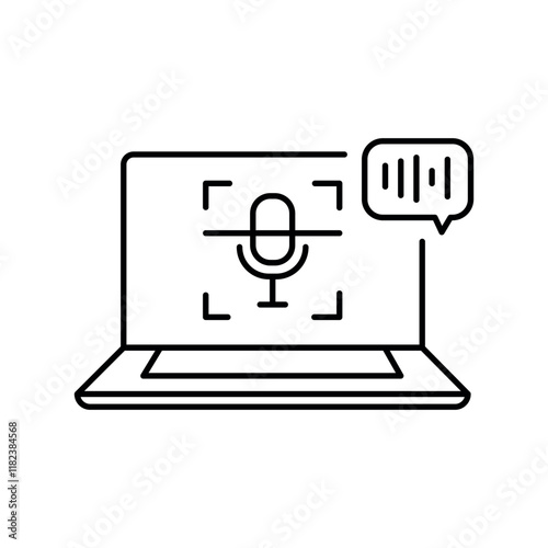 Speech Recognition lline icon.