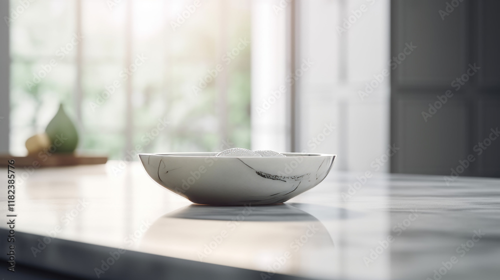 Close-up of a sleek matte black kitchen faucet mounted on a Zero marble countertop. Close-up of a sleek matte black kitchen faucet mounted on a Zero marble countertop.