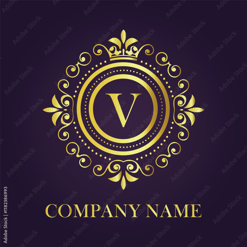 Letter V luxury gold logo concept Letter V luxury gold logo concept