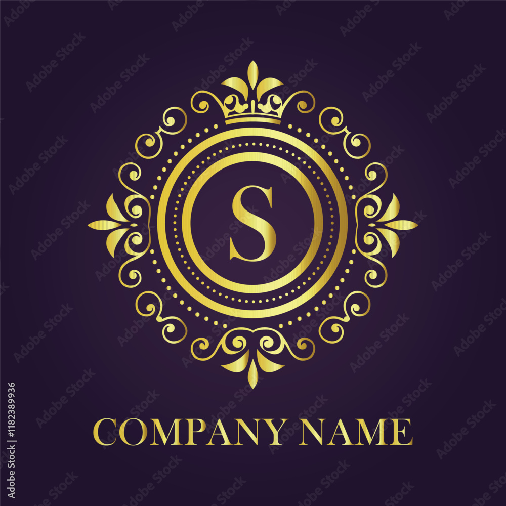 Fototapeta premium Letter S luxury gold logo concept