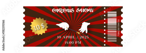 CIRCUS SHOW TICKET. Retro. Magic Show