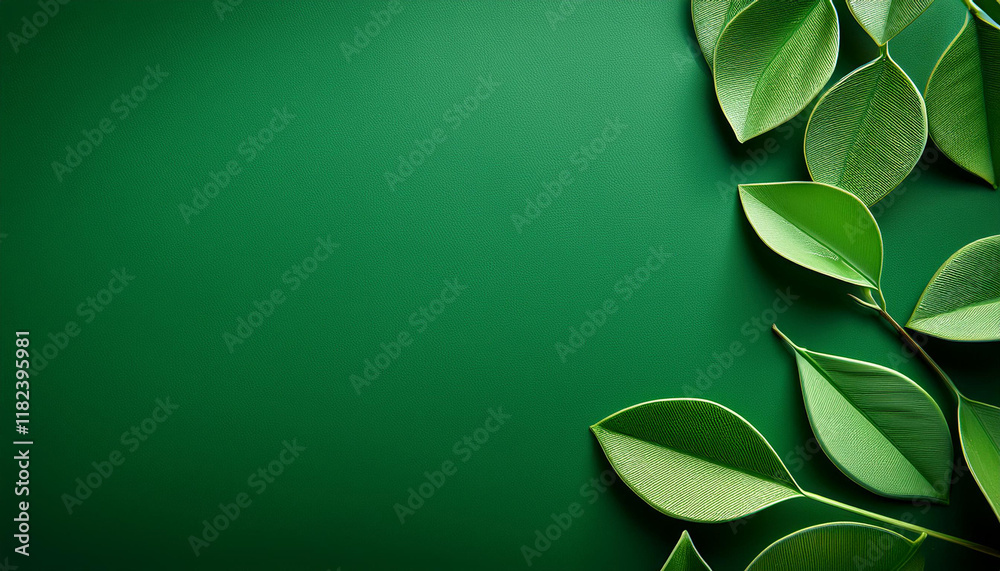 corners with leaves on green background corners with leaves on green background