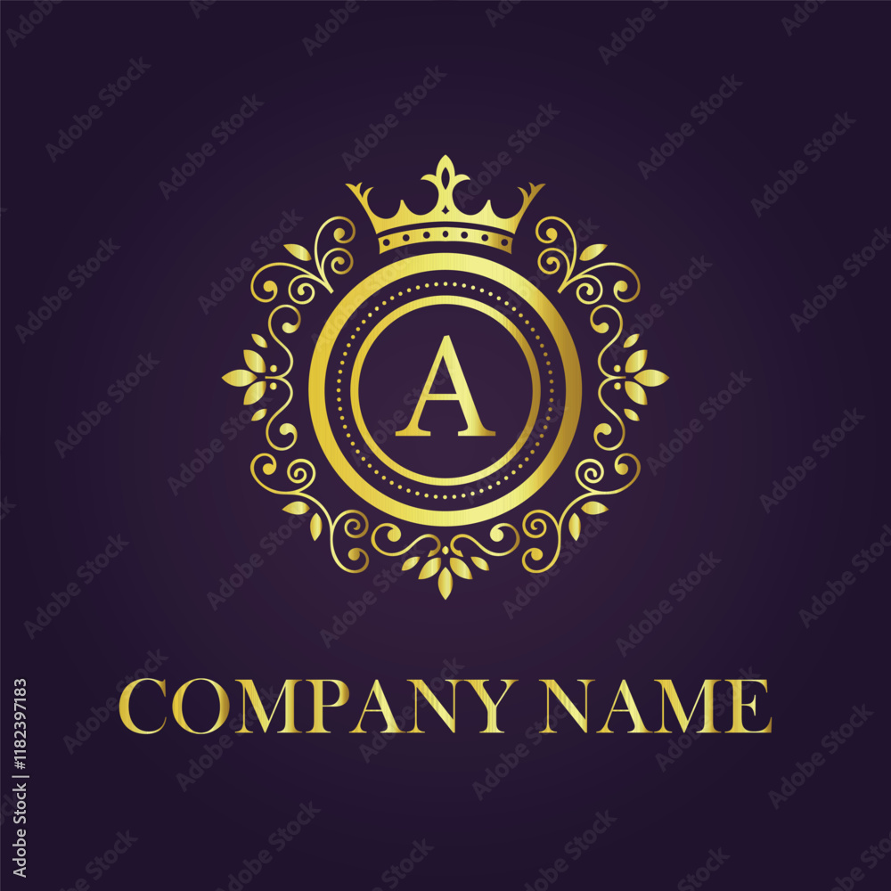 Letter A luxury gold logo concept Letter A luxury gold logo concept
