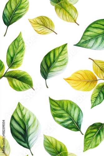 Green and Yellow Fall Leaves