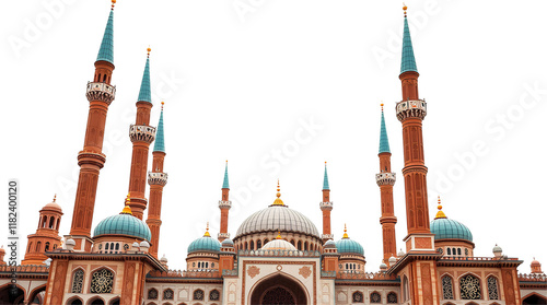 Photo of Mosque and Minaret isolated on transparent background 