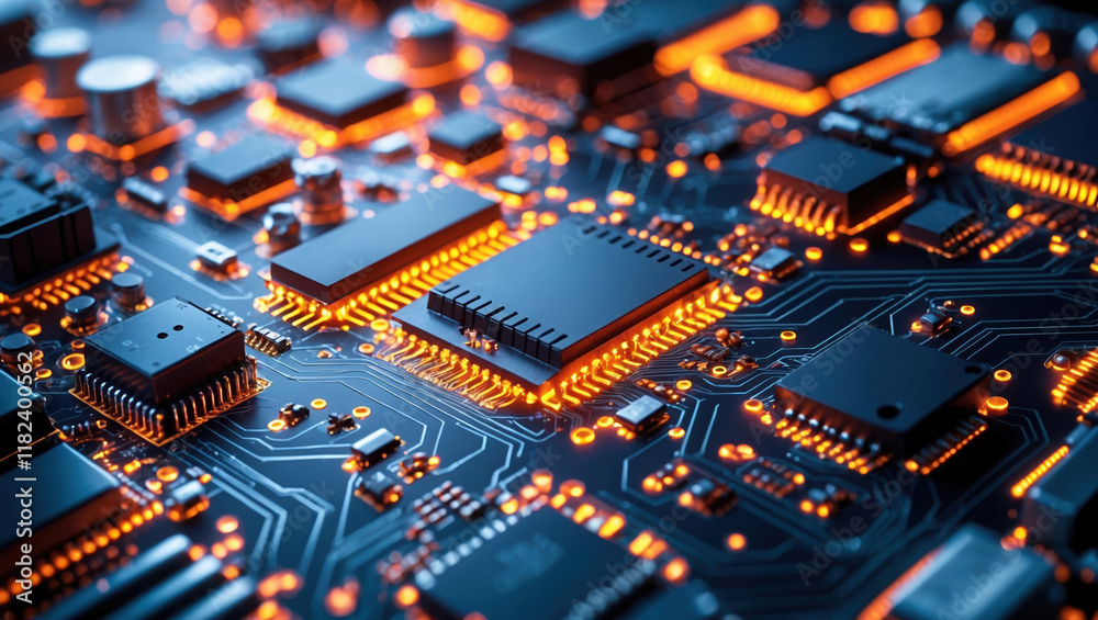 Close-up of a Circuit Board Highlighting Technology and Innovation Close-up of a Circuit Board Highlighting Technology and Innovation