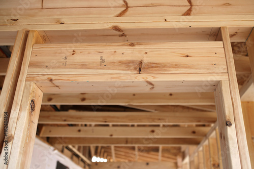 Wood Framing of New Construction Addition on House photo