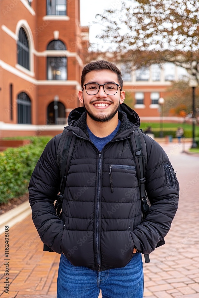 friendly student standing on high school campus friendly student standing on high school campus