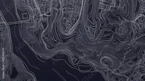 Abstract topographic city map.