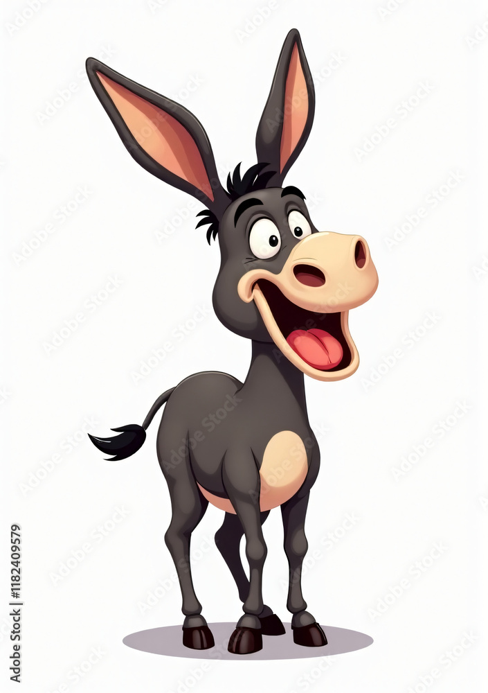 Playful Donkey Making a Sound, Stylized 2D Vector Art
Playful Donkey Making a Sound, Stylized 2D Vector Art