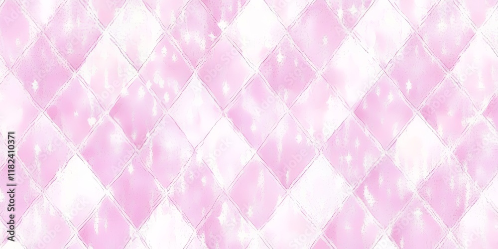 Watercolor Pink and White Diamond Pattern Tile Texture Background Seamless Design Watercolor Pink and White Diamond Pattern Tile Texture Background Seamless Design