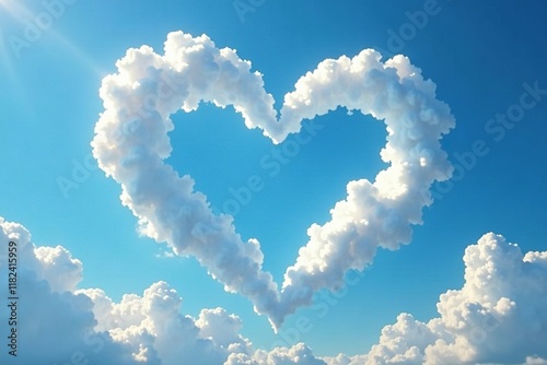 Cloud formations resembling hearts in the sky, sky, interesting