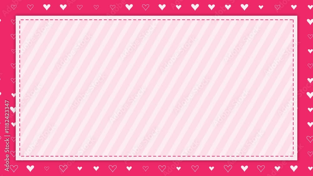 valentines hearts pattern and border frame 4k animation, love romantic copy space pink motion background valentines hearts pattern and border frame 4k animation, love romantic copy space pink motion background