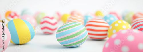 Obraz na płótnie hand painted Easter eggs on a white background