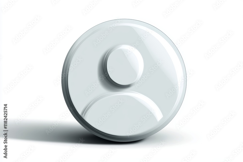 White circle with a person's head on it White circle with a person's head on it
