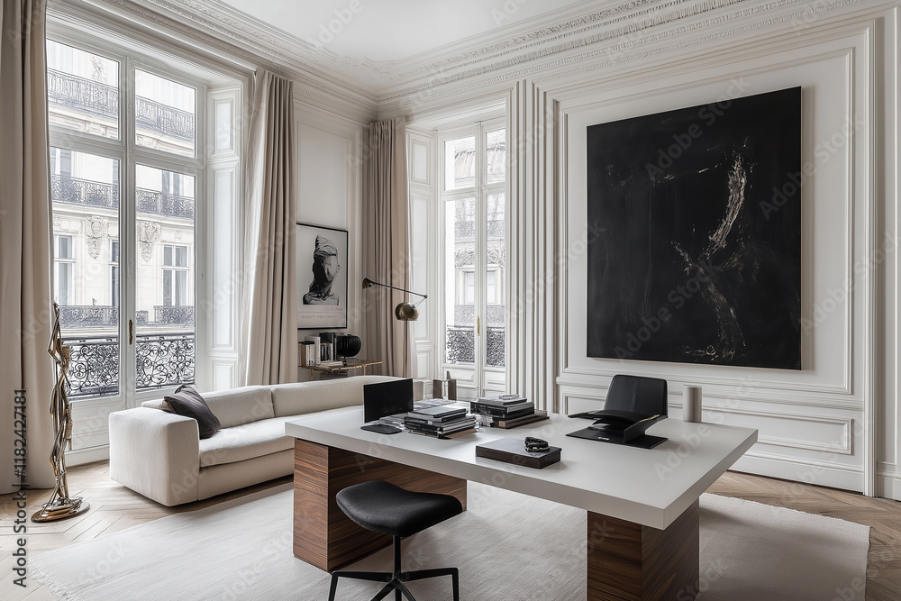 Fototapeta premium Clean work room in the office. generative AI